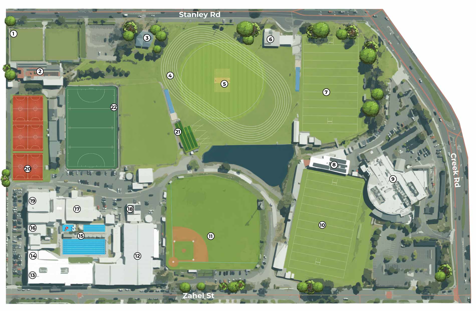 Clem Jones Centre Site Map Numbered