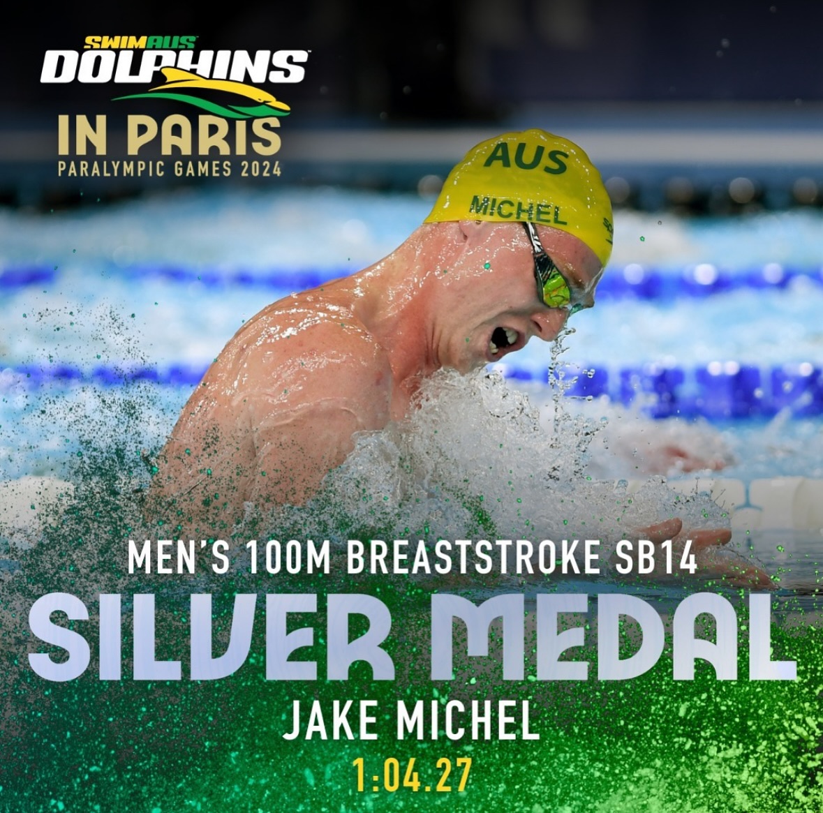 Jake Michel - SwimAus Dolphins - Silver Medal in Paris - 2024